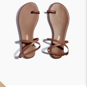 TKEES Brown Sandals Minimalist Design with Ankle Straps